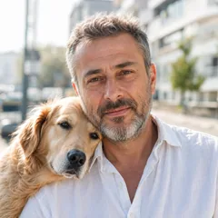 Golden'la mutlu köpek sahibi
